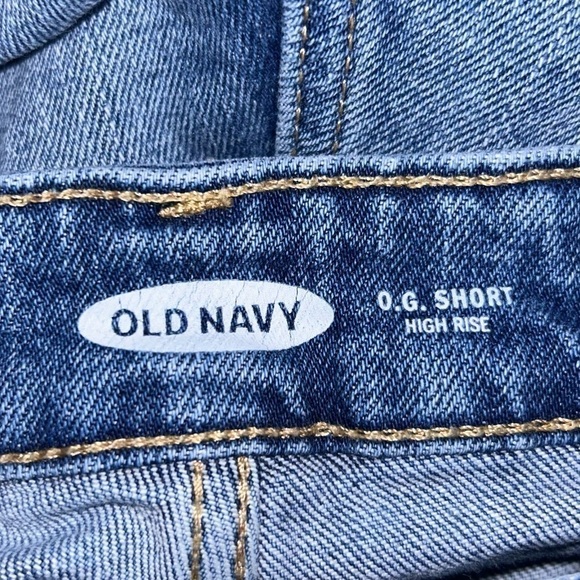 Old Navy Shorts Jean OG High Rise Distressed Raw Hem Denim Shorts Medium Wash - Picture 9 of 9